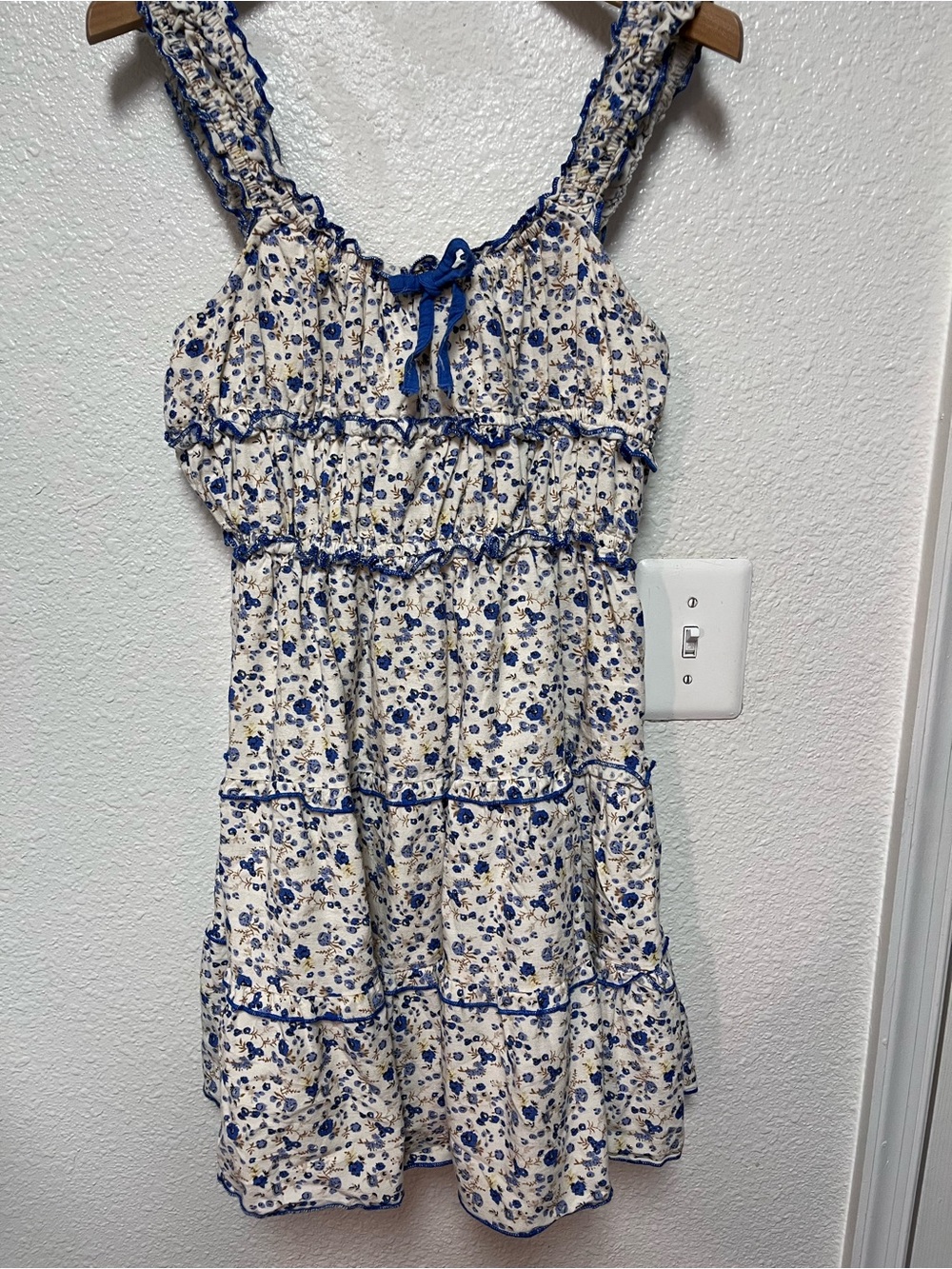 Babydoll Dress Jopara Size Medium Floral Tiered Ruffle Peasant Cottagecore Mini